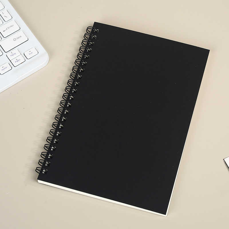 A5 Kraft Paper Spiral Notebook Printable Student Lined Notebook Business Office Notepad S260209