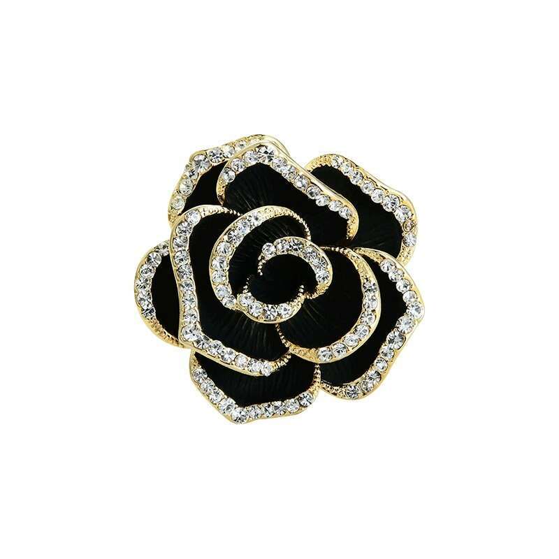 Elegant Camellia Design Sense Niche Brooch Style High-end Luxurious Temperament Suit Pin Accessory