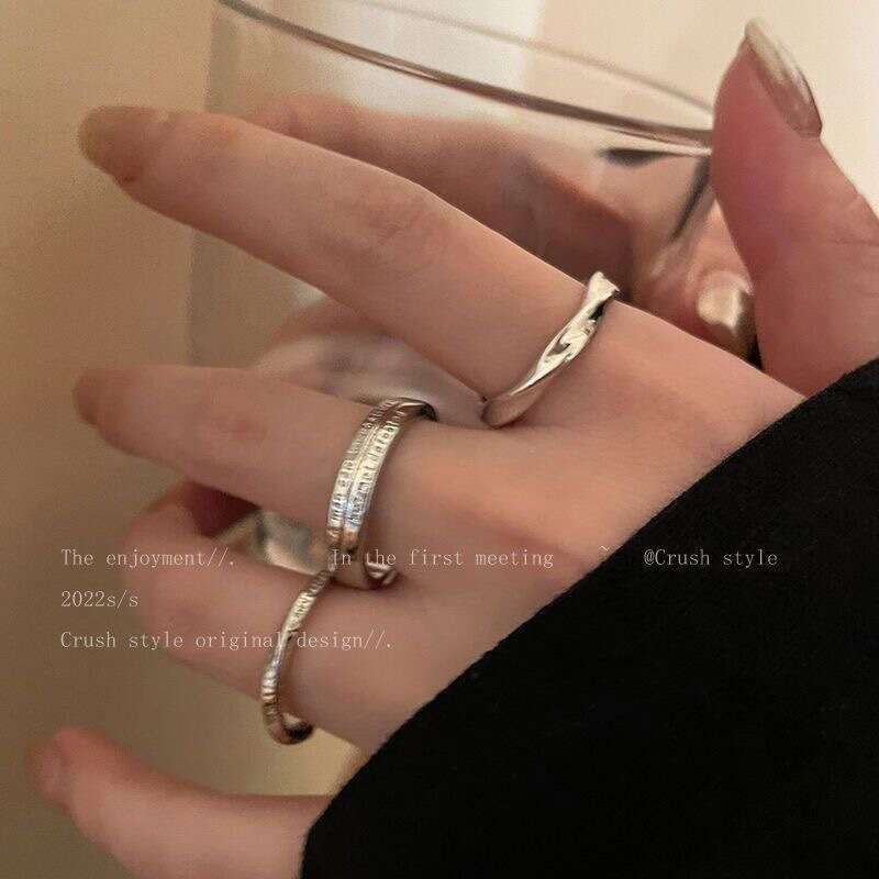 Ring Korean Style Cubic Zirconia Heart Design Light Luxury Adjustable Band for Daily Wear and Special Occasion Gift High Quality Texture