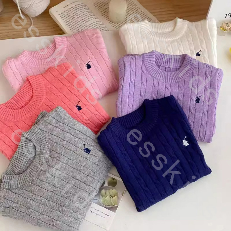 Designer Childrens Sweater Knitted Shirts Luxury Kids Clothes Long Sleeves Jumpers Baby Boys Girls Sweaters Tops Kid Cable-knit Sweater DPD2411273