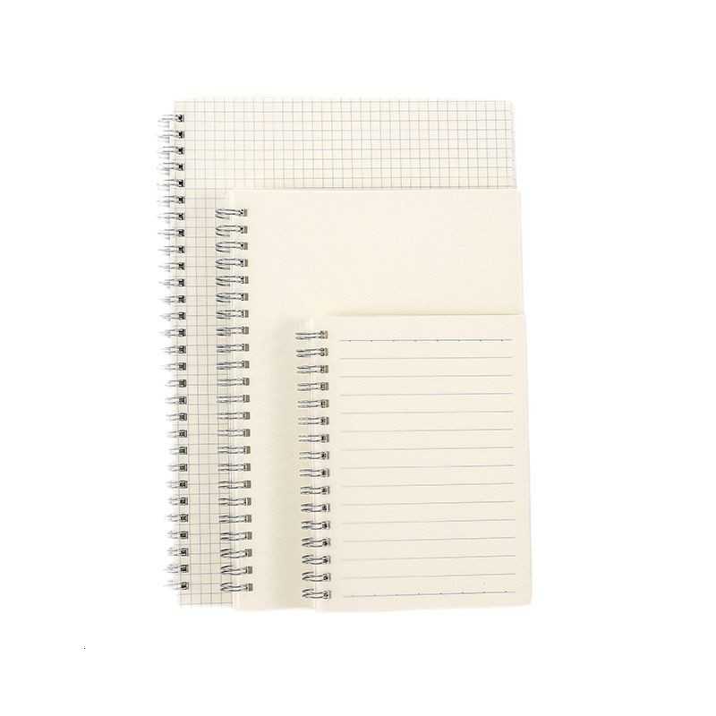 Transparent PP cover spiral notebook thickened side-flip notebook lined grid blank A6 loose-leaf notebook convenient notebook S260209
