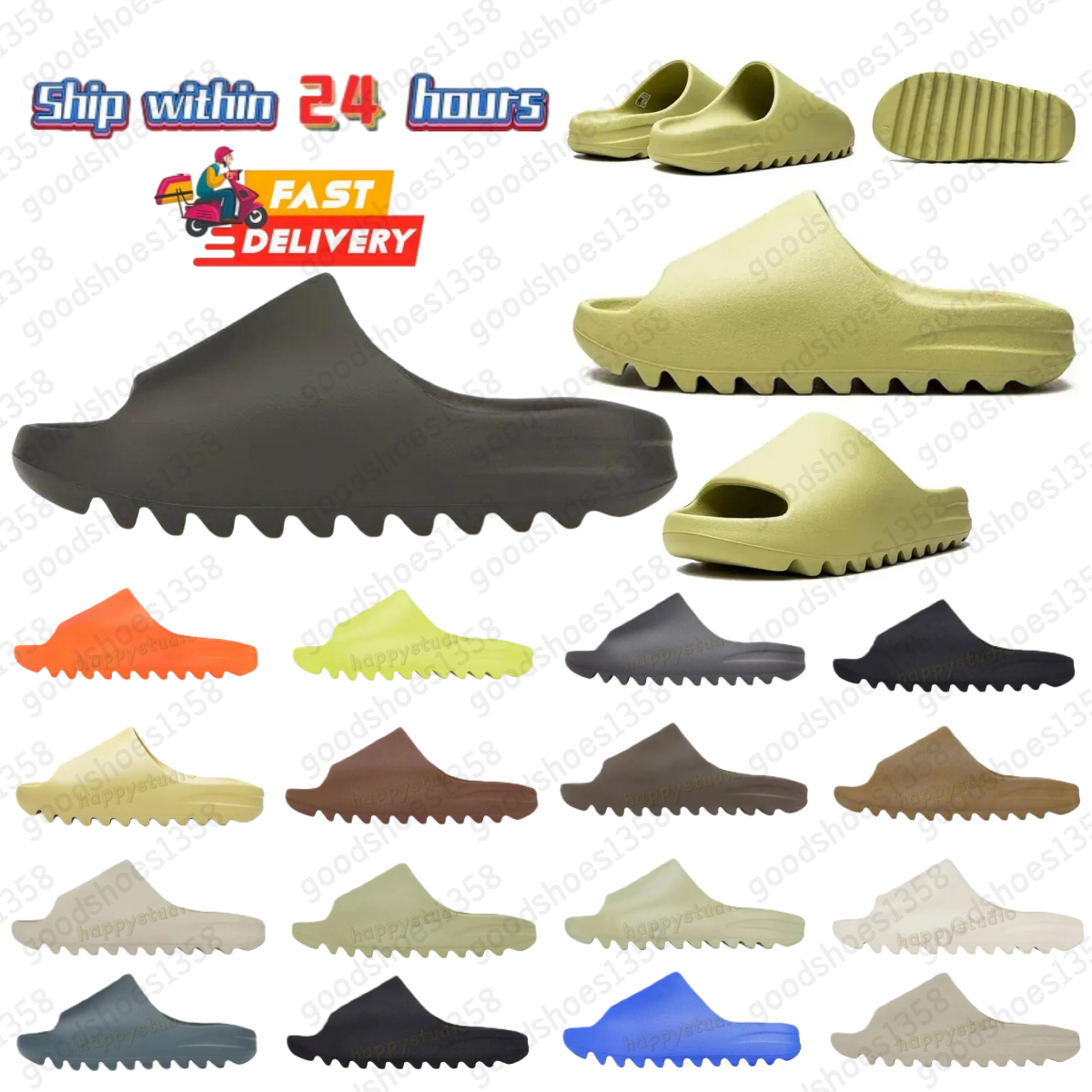 Designer slippers slides shoes for men women sandals Onyx Blue Pure Bone Resin sliders mens womens slide sunmmer slipper flip flops sandles sandels