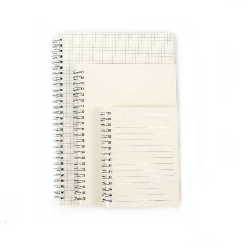 Transparent PP cover spiral notebook for students simple grid notebook B5 large size notepad lined notebook S260209SG1N