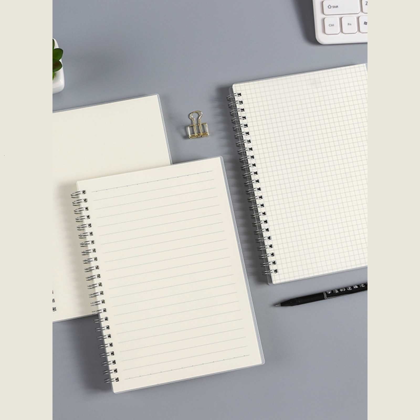 PP Spiral Notebook Student A5 Lined Simple College Student Notebook Thickened Grid B5 Strap Memo Blank Notebook S260209