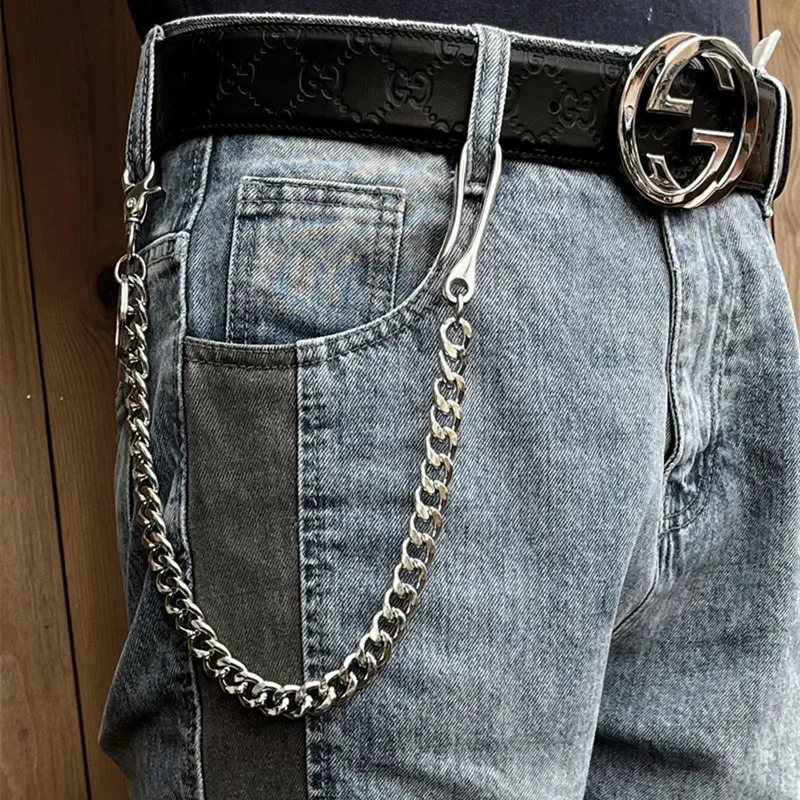Vintage Punk Belts Pants Chain Heavy Waist Men Cool Jeans Chain Keychain Wallet Chain Gothic Biker Fashion Accessories 260206