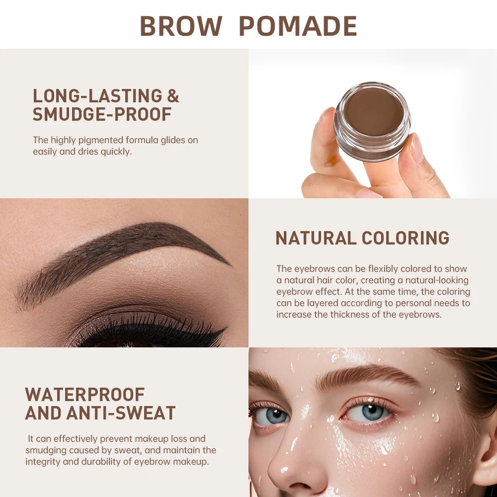 6 Colors Long-lasting Eyebrow Enhancers Makeup Waterproof 3D Natural Eye Brow Pomade Eyebrow Gel With Brush Professional Makeup 260126