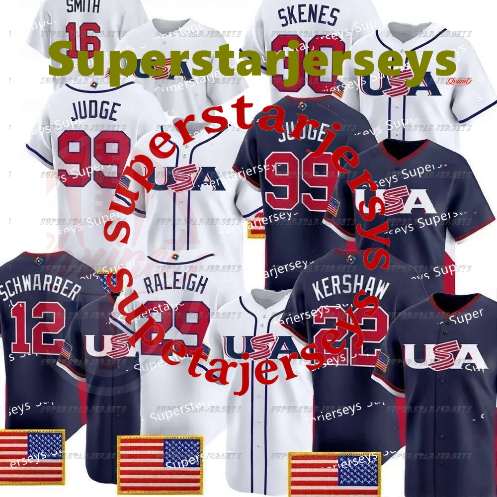 Aaron Judge Team 2026 World Baseball C Jersey Pete Crow-Armstrong Paul Skenes Corbin Carroll W B C Pete Alonso Cal Raleigh J.T. Realmuto United States