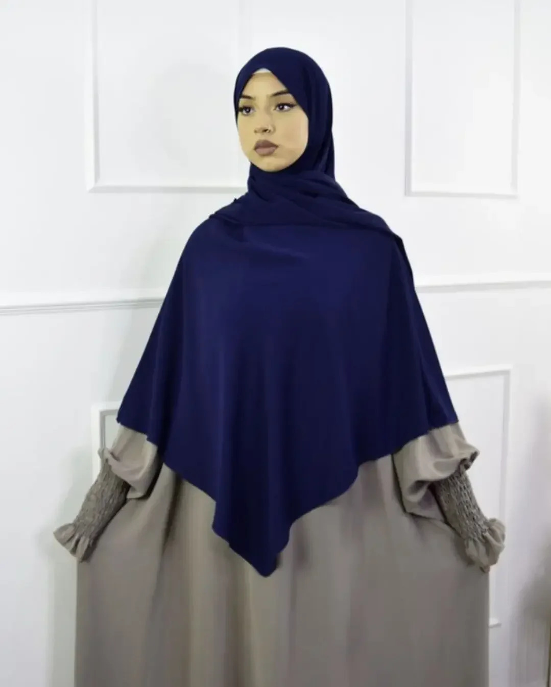 Premium Anti Slip Prayer Hijab Set - Jersey Khimar Abaya w/ Silicone Grip Band - Breathable Modest Islamic Wear for Women 260202