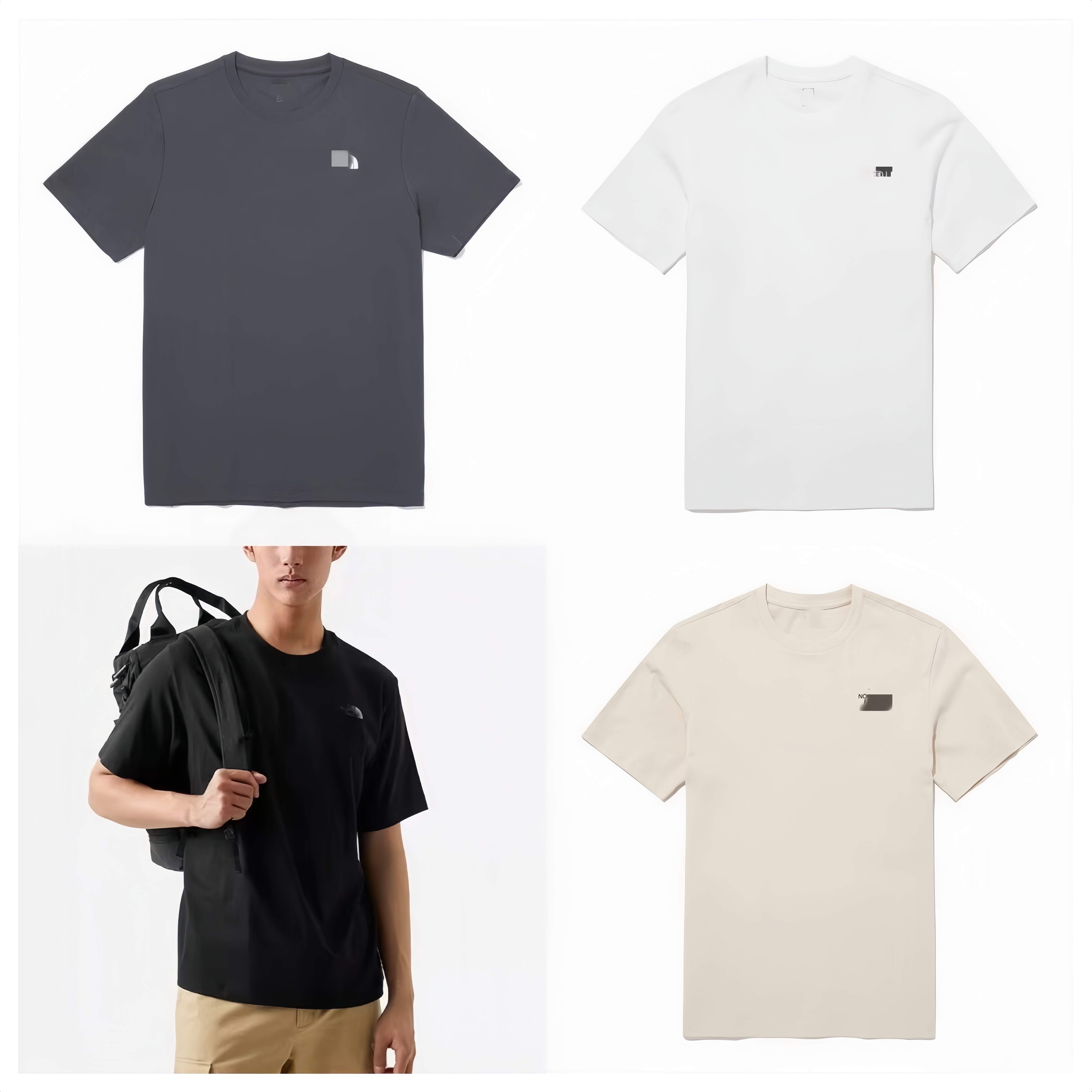 Tee T Shirt with the Logo Brand Tees T-shirt Cotton Summer Half Sleeved Couples Tees T-shirt Designer Brand Tnf Man Men Amy Green Dark Grey