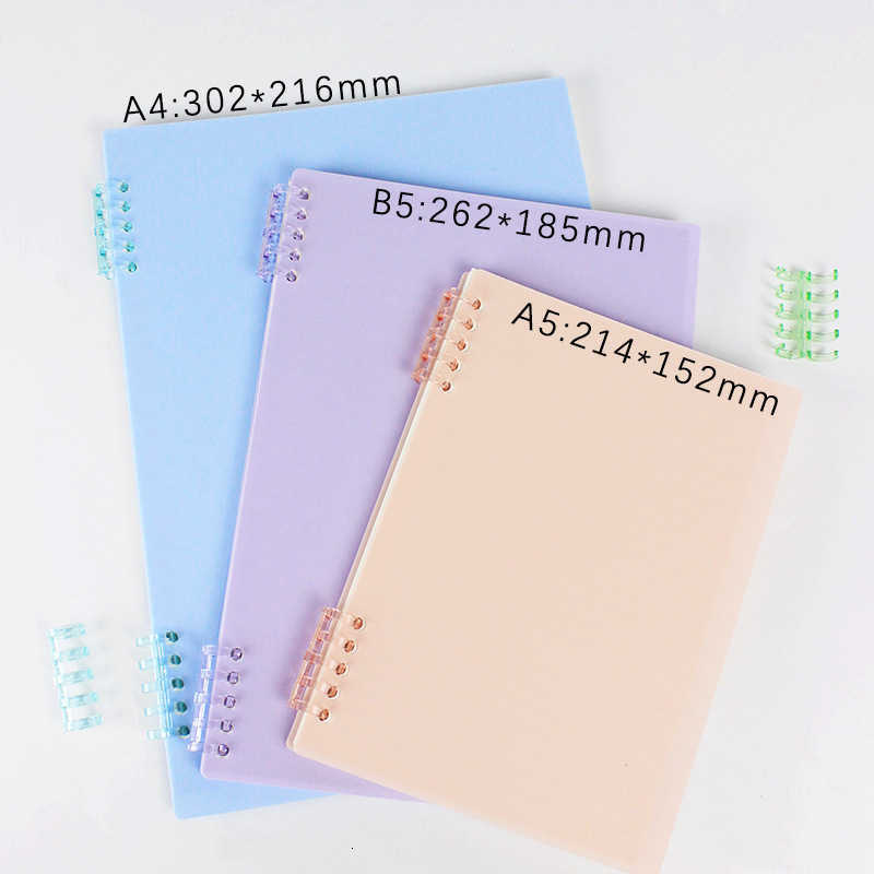 Yishen Simple PP Transparent Frosted Coil Notebook Student Notepad Grid Blank Loose-leaf Notebook S260209