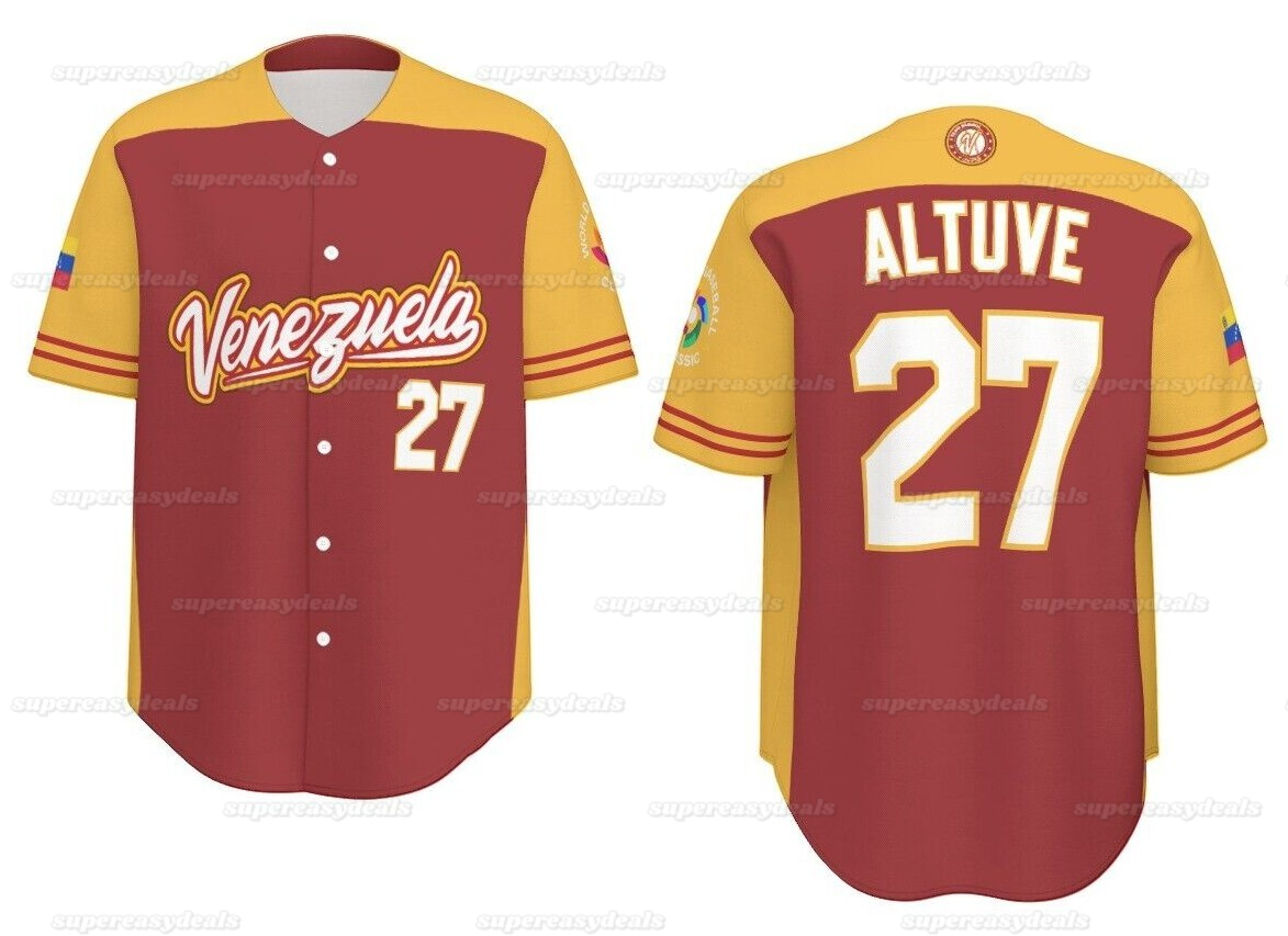 21 Ronald Acuna Jr Venezuela 2026 World Baseball Classic Jersey WBC Gleyber Luis Arraez Jackson Chourio Willson Contreras Andres Gimenez