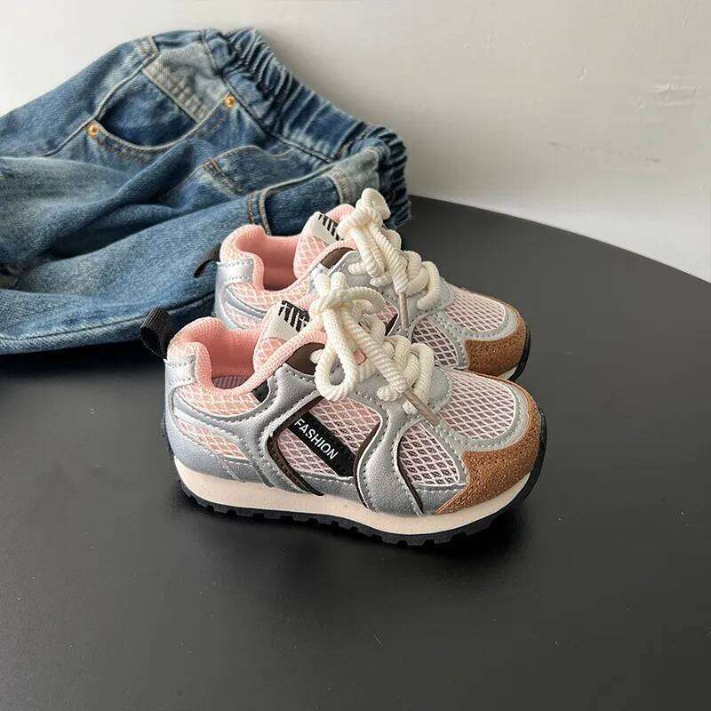 2025 Summer Boys Girls Breathable Hollow Orbit Metallic Sneaker Toddler Kid Casual Fashion Shoe Child Tenis Sports Walking Shoes 26H0210