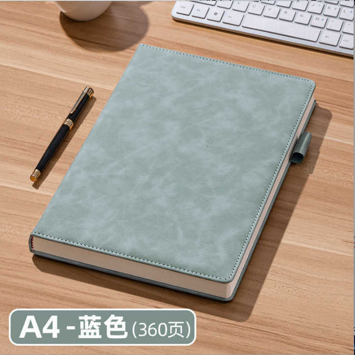 A4 large notebook for business work office meeting notes and record-keeping with extra-thick soft leather cover S260209