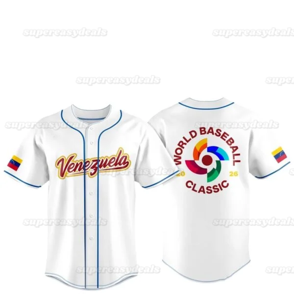 21 Ronald Acuna Jr Venezuela 2026 World Baseball Classic Jersey WBC Gleyber Luis Arraez Jackson Chourio Willson Contreras Andres Gimenez