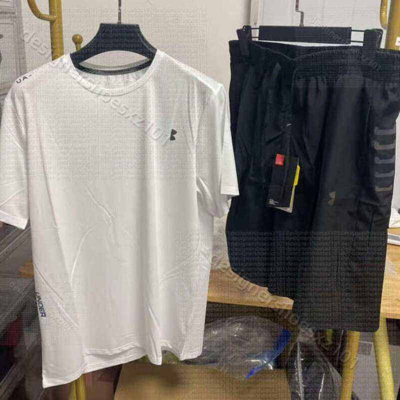 Under Armou Tracksuit T-shirt Designer Underarmor Yoga Fitness Sports Quick Dry Set Ice Silk Casual Mens Top Five Point Shorts Breathable Gym T-shirt Kids