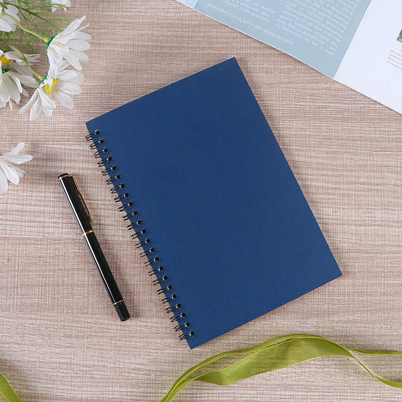 Coiled Kraft Paper Notebook Thickened Simple Office Meeting Notebook Side-Flip Loose-Leaf Tearable Notebook S260209