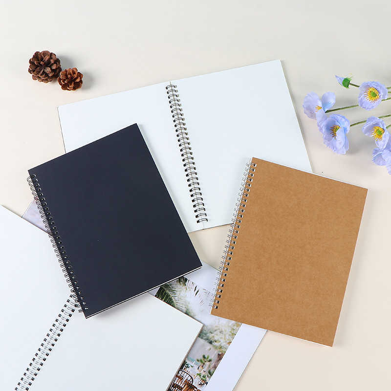Blank coil notebook small notepad comfortable to hold large refillable loose-leaf notebook with coil binding S260209
