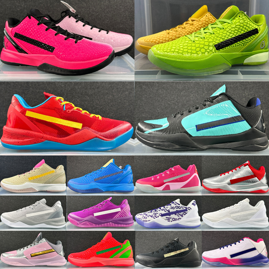 Top KB8 8s Elite Low Men Basketball Shoes 5s 6s 9s Designer Trainers Leather Think Pink Court Purple Year of the Horse Wolf Grey Outdoor Sneakers Size 40-46
