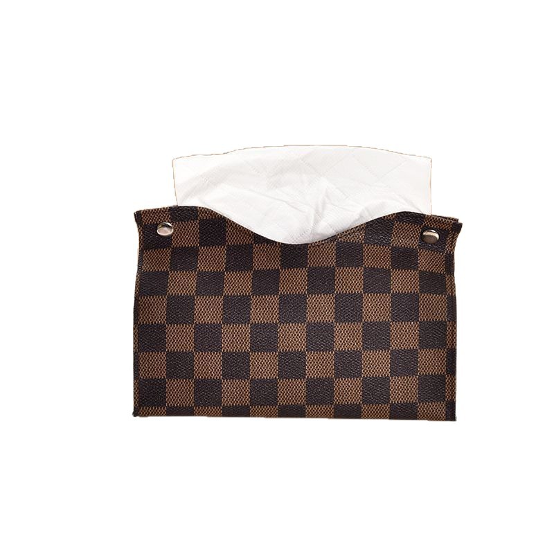 Designer Luxury Retro Furniture Tissue Box PU Leather Napkin Holder Desktop Bedroom Coffee Table Paper Drawer Leather Car Universal Organizer Classic 