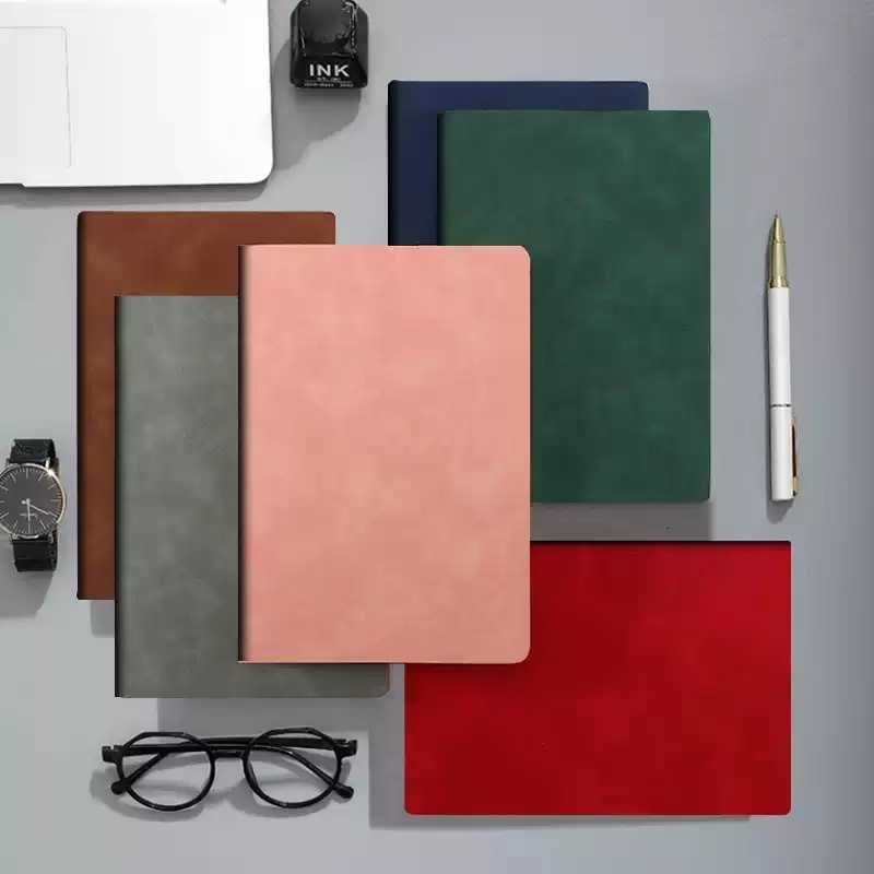 A5 Sheepskin Notebook Simple Journal Business Office Meeting Record Book PU Leather Notebook S260209