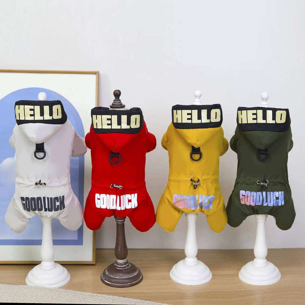 Famous brand PC Lot Waterproof Warm Dog Jumpsuit with Hoodies Winter Pet Clothes Small Dogs Cotton Jackets Puppy Overalls pupakaIK