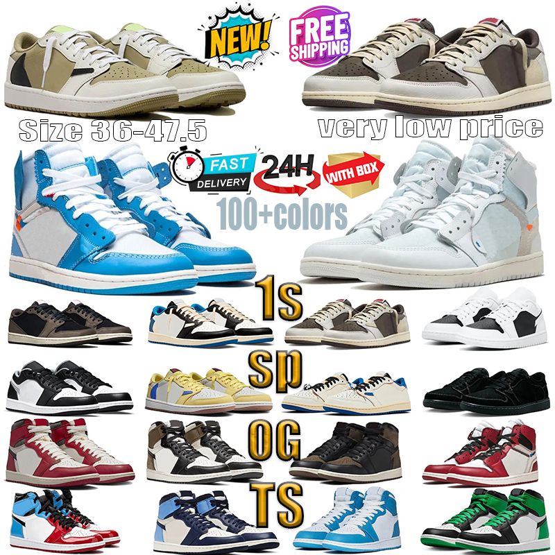 Designer Men 1 Basketball Shoes 1S University Blue Dark Mocha ChicagoTop UNC Hyper Royal High Bloodline Satin-Snake Taupe Haze Women Trainers Sneakers Eur 36-47