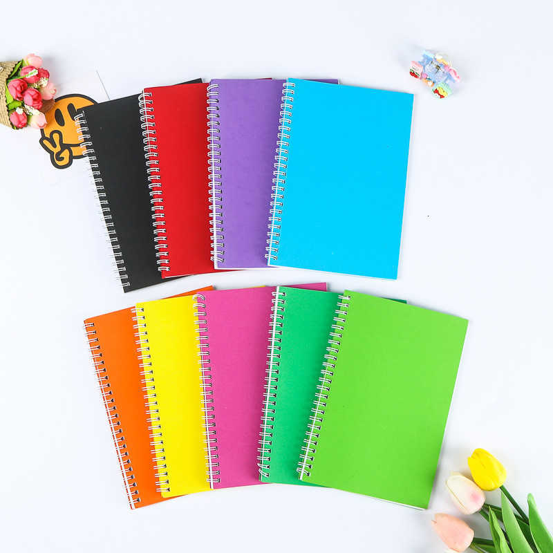 A5 spiral notebook new A5 lined notebook solid color notepad simple and artistic notepad for middle school students S260209