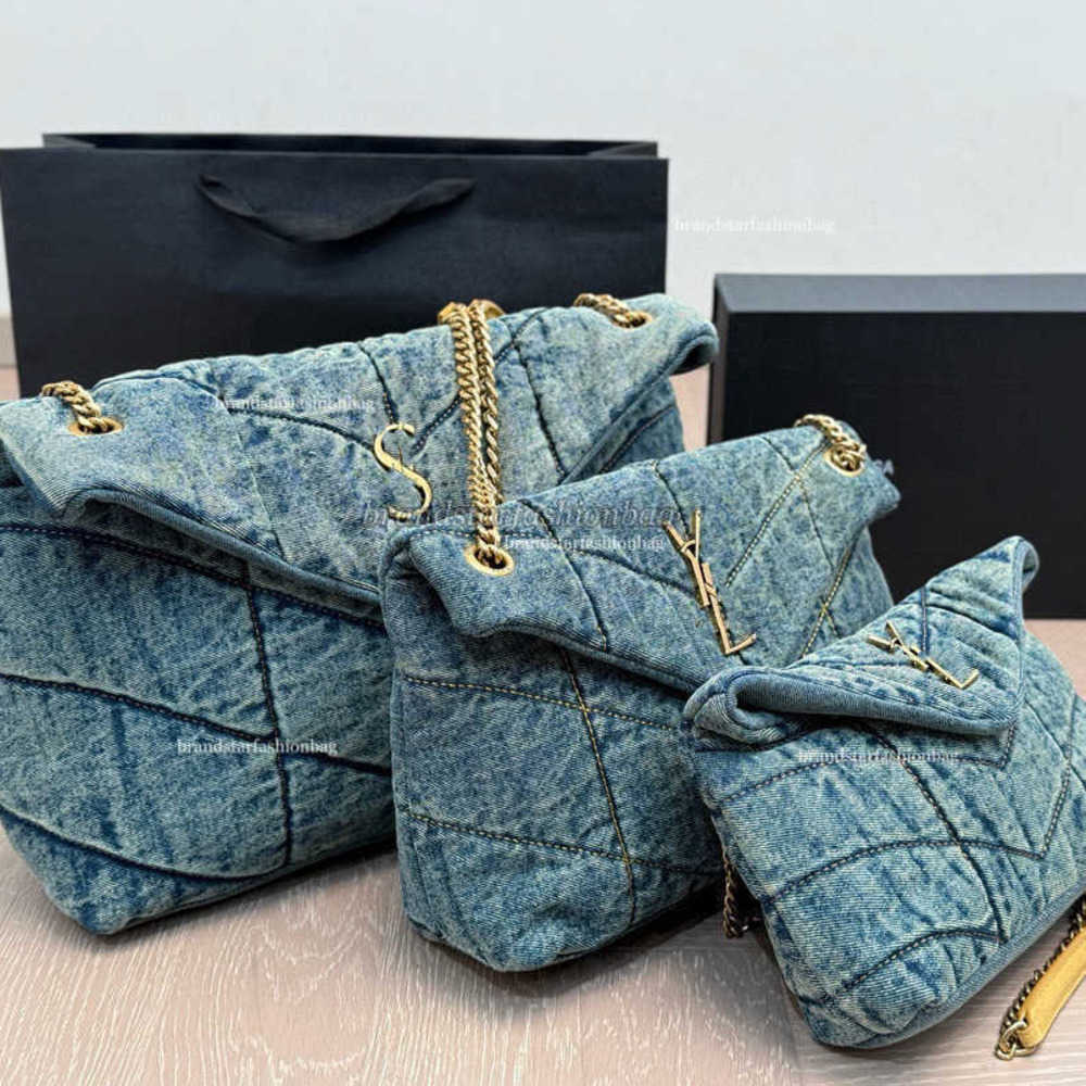 designer bag crossbody 3 sizes shoulder bag loulou bag genuine leather luxury designer bags Denim women handbag smother cross body purse wallet Small Medium Large 5A