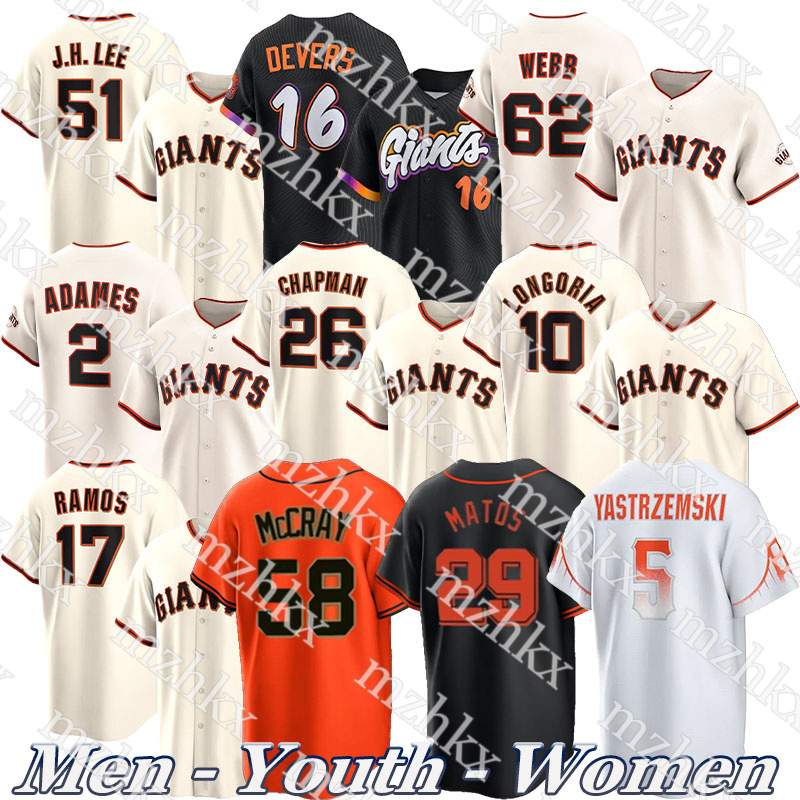 #51 Jung Hoo Lee Jersey Logan Webb Jersey Matt Chapman Jersey Willy Adames Patrick Bailey Lamonte Wade Jr. Marco Luciano GiantsJersey Custom Baseball Jerseys men youth