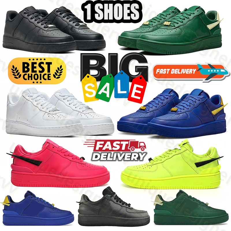 Designer running shoes for men women one 1 flat sneakers vintage triple white black mens trainer sports with box 36-45