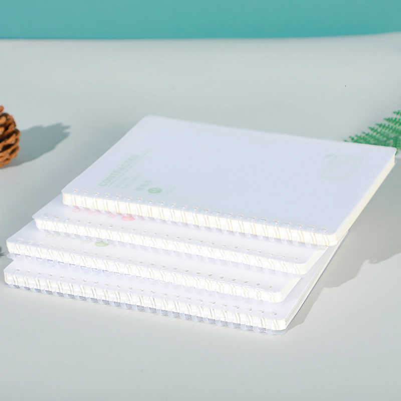 Thickened transparent PP frosted soft coil notebook blank English lined simple grid exercise book S260209