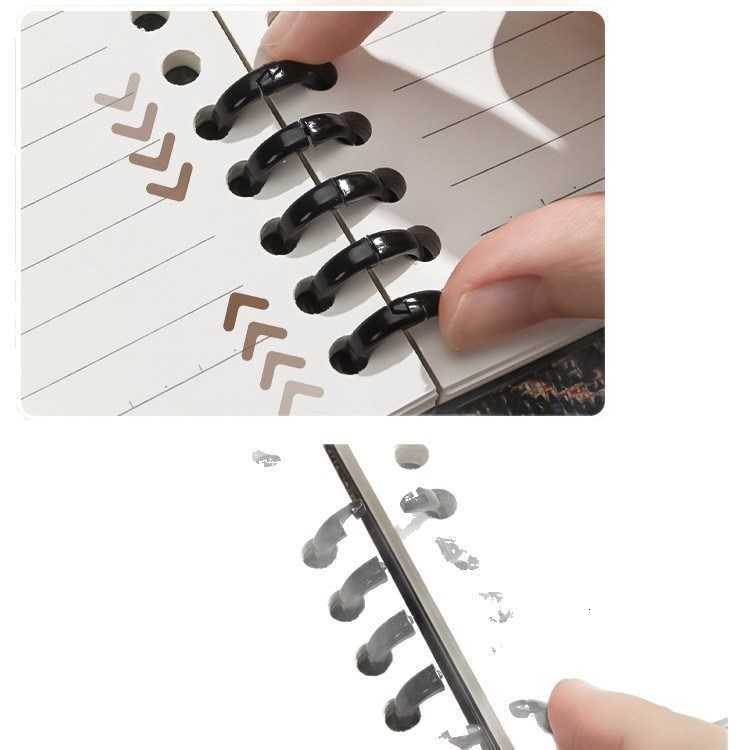 Comfortable to hold detachable 5-ring binder notebook simple design for college students suitable for exam preparation S260209