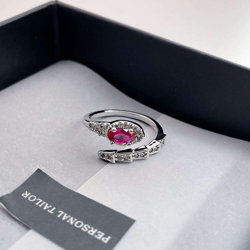 Super Shiny Exquisite Micro Pave Zircon Snake Shape Index Finger Open Ring For Women