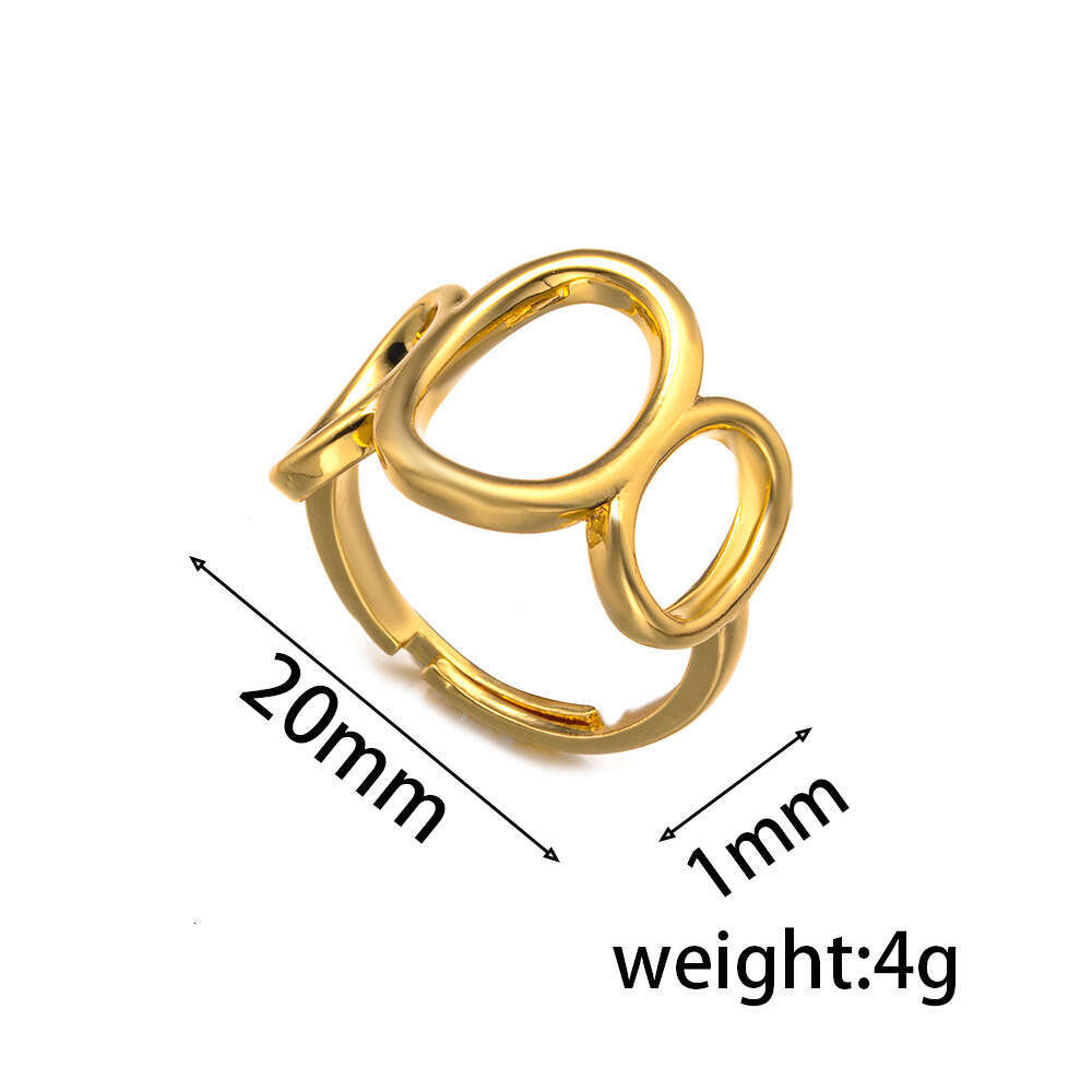 Fashion Minimalist Temperament Geometric Hollow Open Hand Jewelry Ring