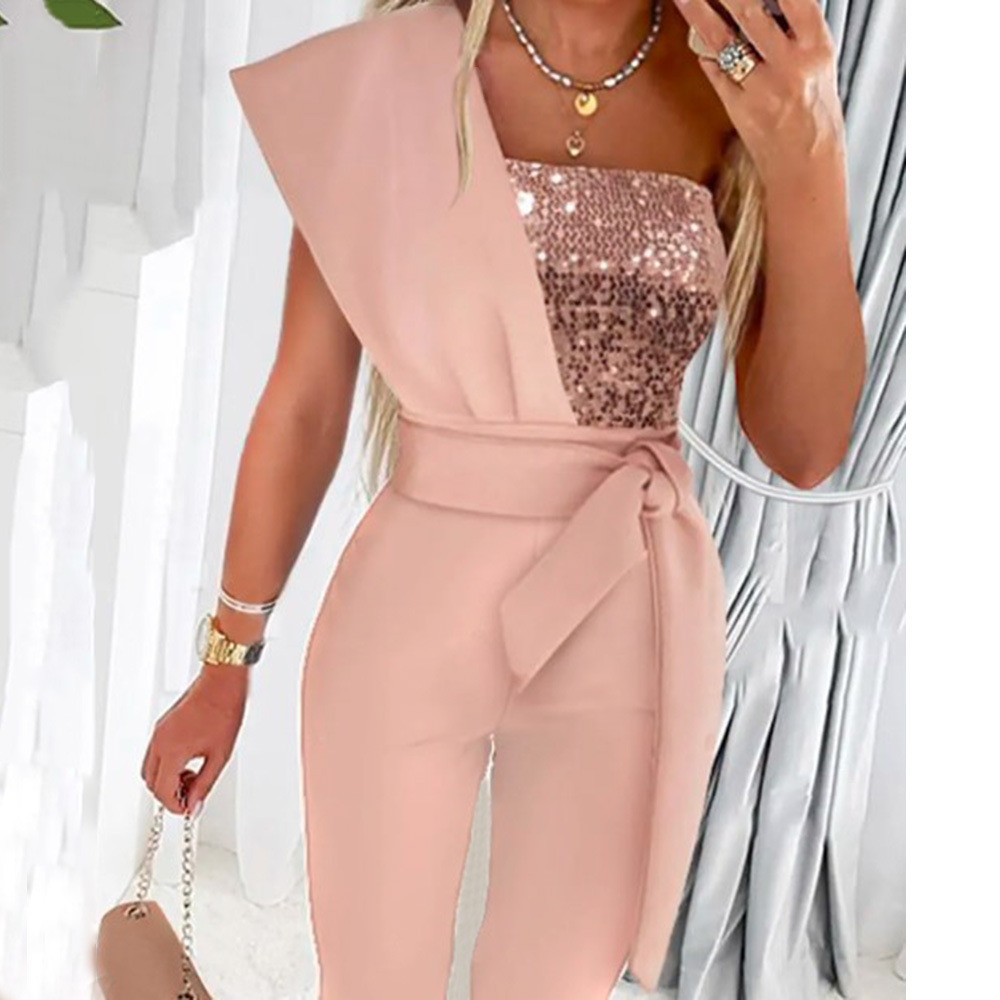 Women's Jumpsuits Rompers Jumpsuit Women Elegant Long Strapless Slash Neck Feather Tube Top Sexy Fashion Party Night Evening 2026 Summer