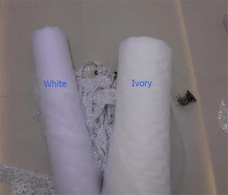 Long Bridal Veil White Ivory Wedding Veils With Comb Lace Edge Elegant Cathedral Length Accessories Customized 250121