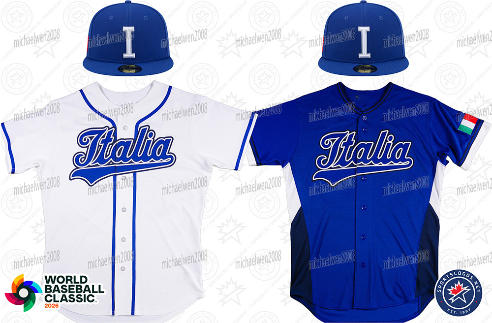 Team Italy 2026 World Baseball Classic WBC Baseball Jersey Aaron Nola Vinnie Pasquantino Kyle Teel Jac Caglianone Jonathon Berti Dan Altavilla Alberto Mineo