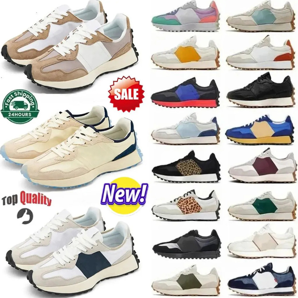 New 327 Running Shoes For Mens Womens Designer Athletic Trainers Leopard Sea Salt Suede Oxford Beige Black White Grey Outdoors Sports Gym Sneakers