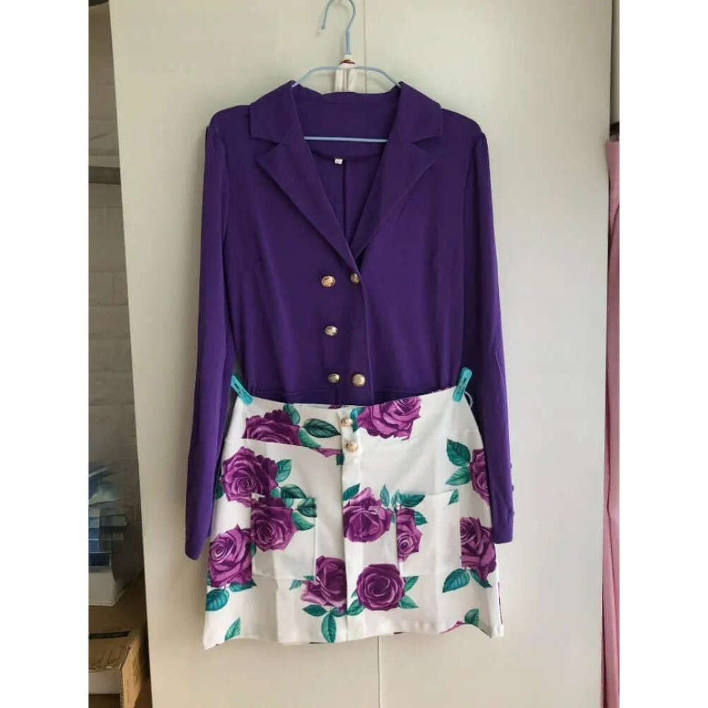 Spring and Autumn Fashion Casual Dress Set Women's Sports Jacket Skirt Elegant