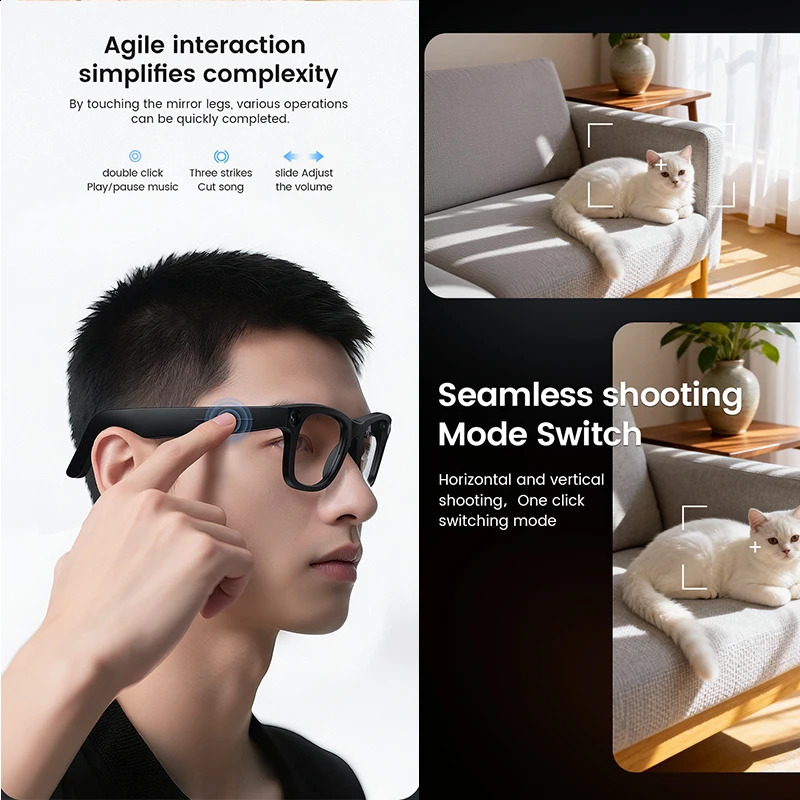 2026 Smart Glasses HD Po Video OpenAI Record Translation Touch Pochromic Lenses Bluetooth Call Music Multifunction Glasses 260206