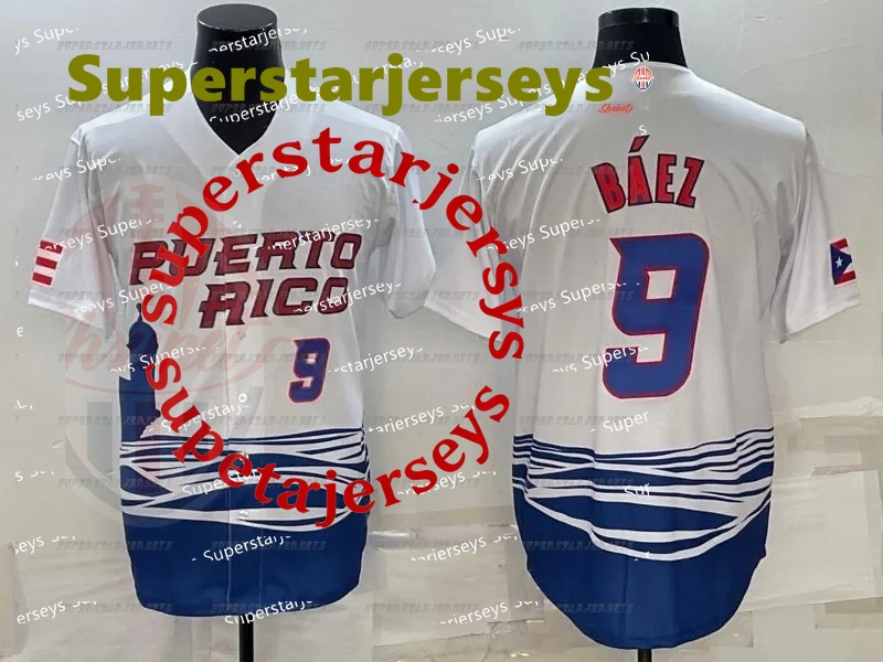 Custom Jersey Team Puerto Rico 2023 World Baseball Classic WBC Francisco Lindor Carlos Correa Javier Baez Edwin Diaz Marcus Stroman Enrique Hernandez 