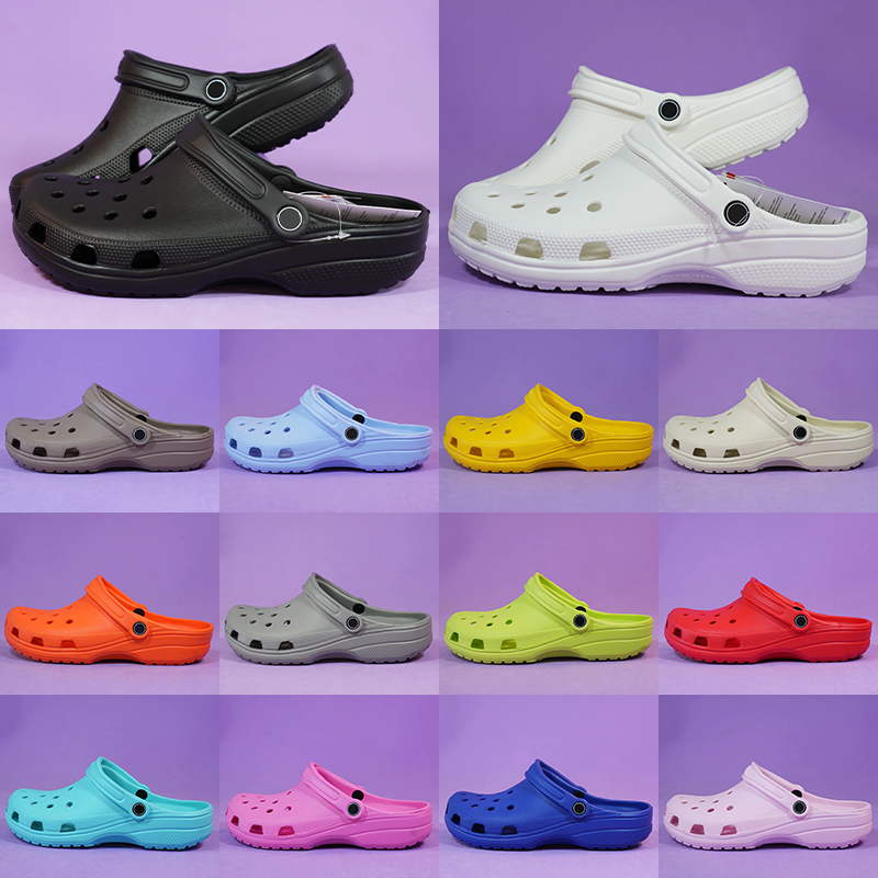 Free shipping designer sandals for men women classic clogs triple black white pink grey navy blue slides mens womens sandal beach outdoor shoes