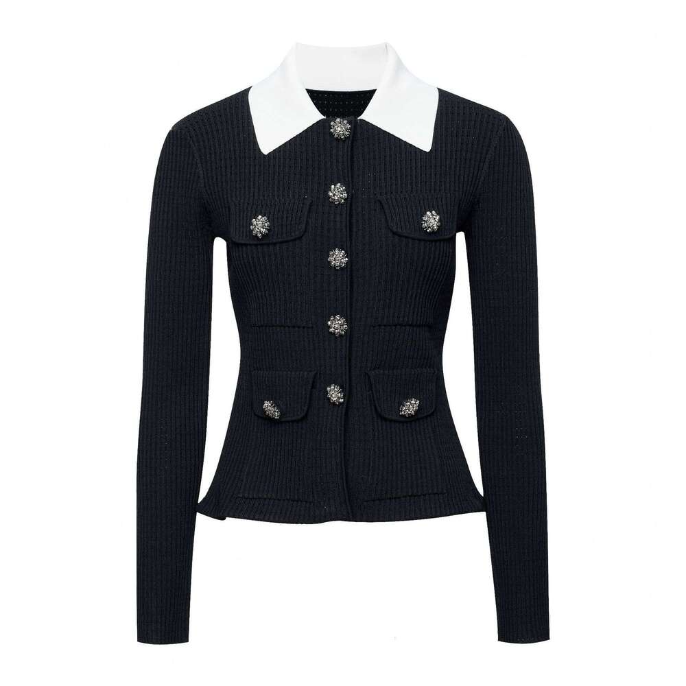 2026 autumn and winter new designer style black lapel knitted cardigan pleated skirt women's two-piece set