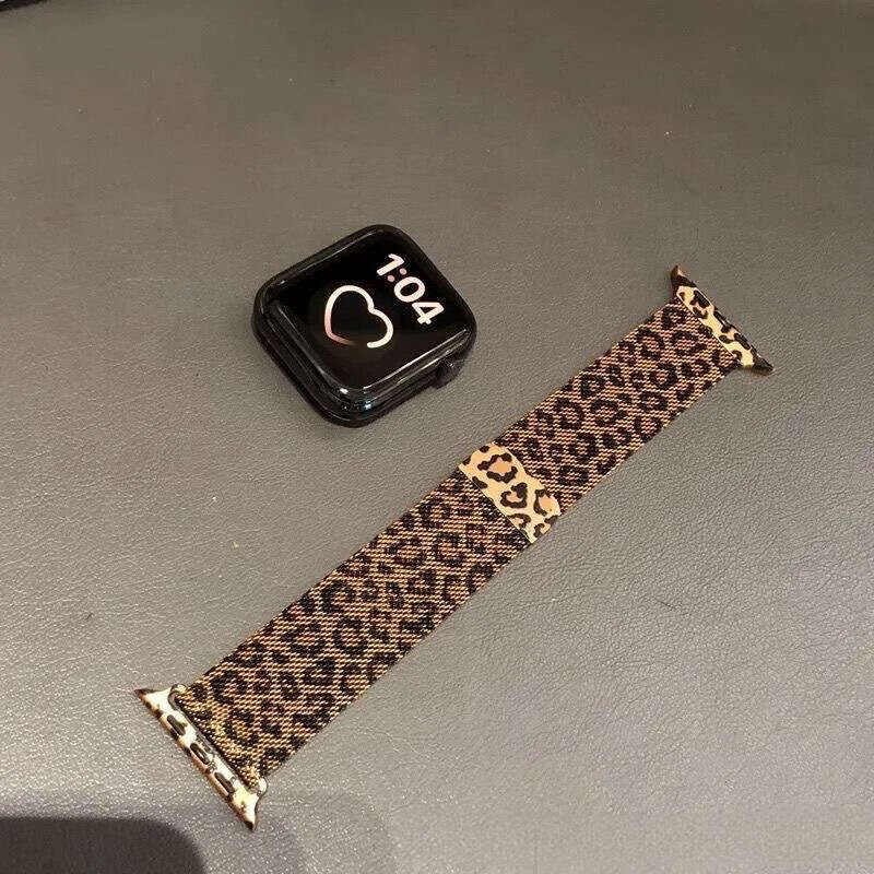 Leopard Print Magnetic Apple Watch Band Premium Soft Strap Compatible with iWatch Series 1-10 Ultra SE 38mm-49mm - view 3