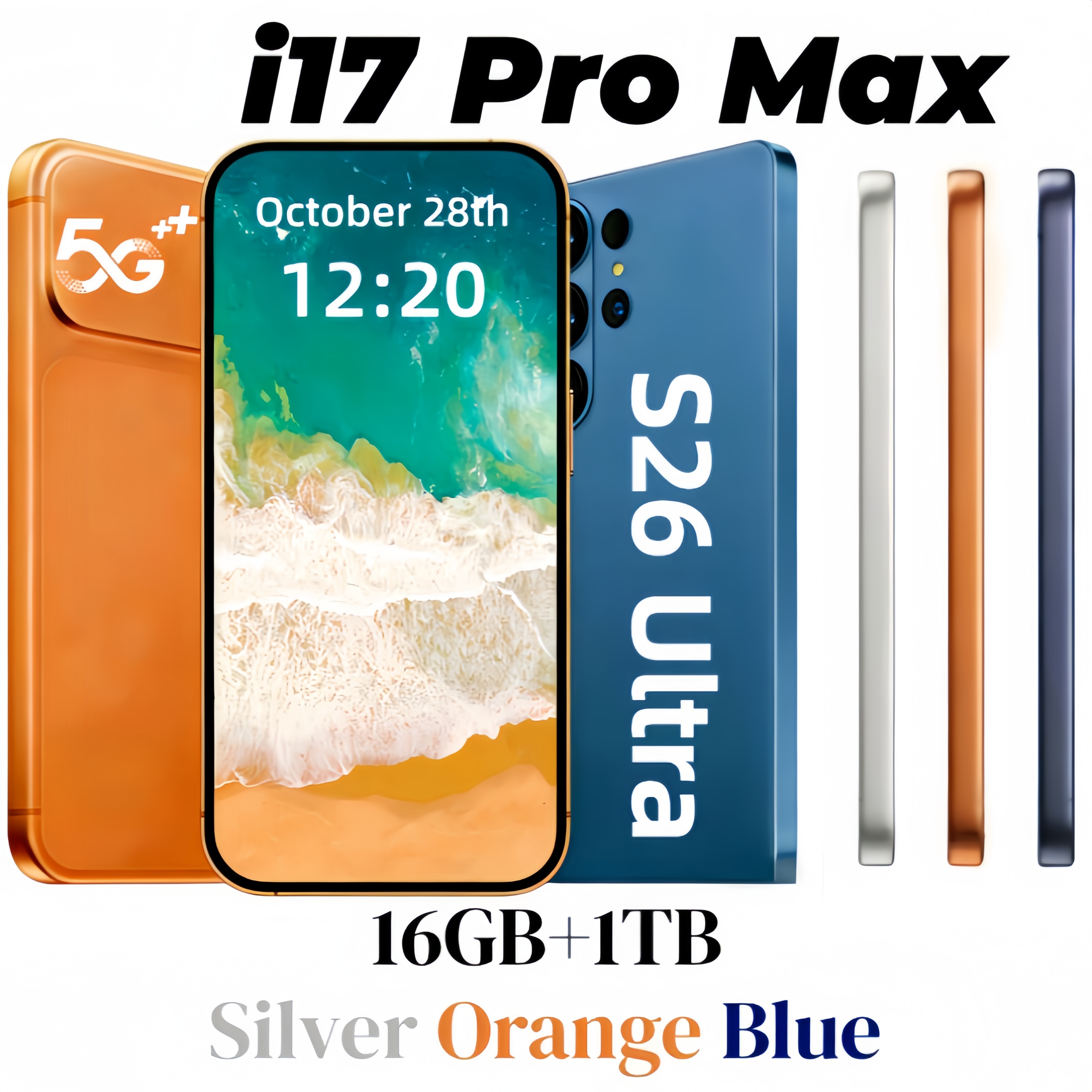 i17 promax i16 Cell Phones 5G smartphone 6.9-inch phone orange 2TB i16 Pro Max 16+1TB large memory Touch screen phone camera Face unlock sealed box Local Warehouse UPS
