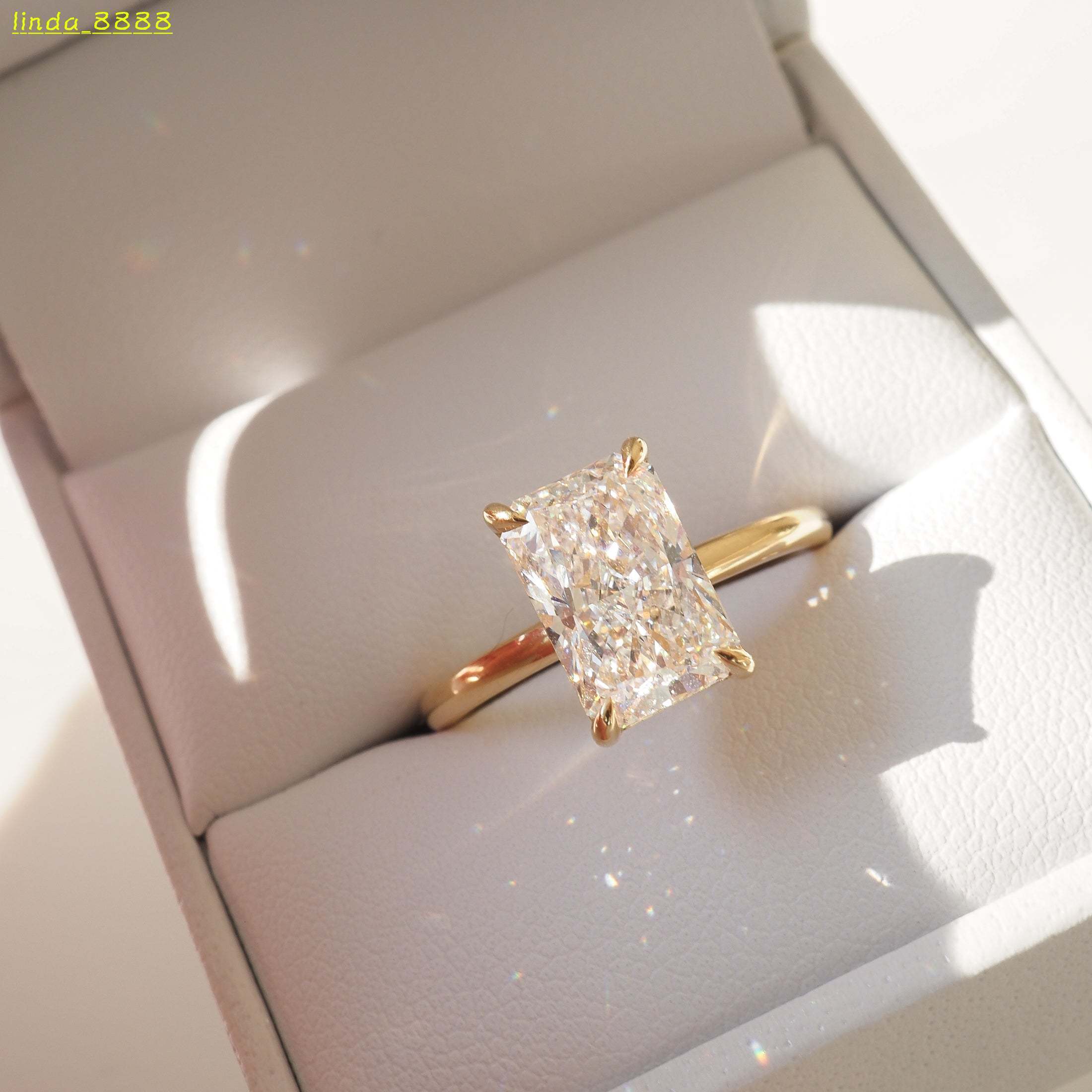 Custom Fine Jewelry 10- 30cts Radiant Brilliant Cut Lab-Grown Diamond Ring Real 14K Gold CVD HPHT Diamond Gold Engagement Ring