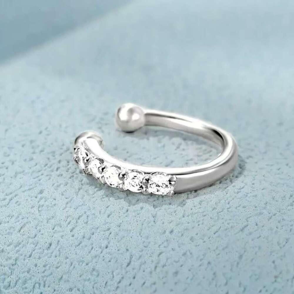 Electroplated Silver Nose Studs Ear Cuffs Fine Diamond Earrings European And American Bohemian Unique Lip Rings Unisex Earrings
