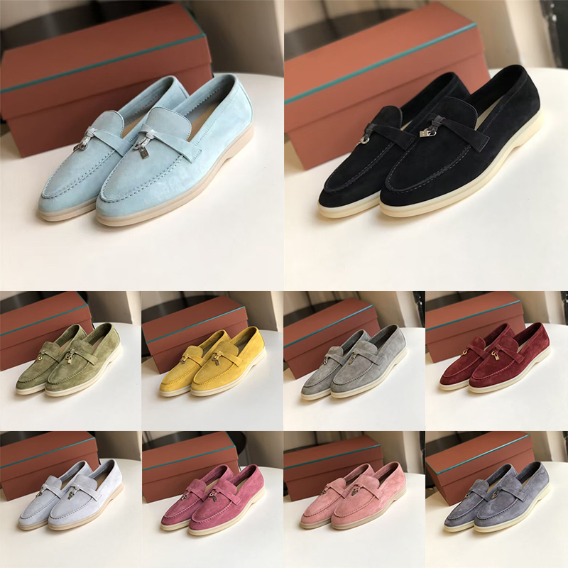 Loafers Designer Shoes Women Men Dress Shoes Luxury Fashion Business Cashmere Shoes Low Suede white black pink Cow Casual Lazy Shoe
