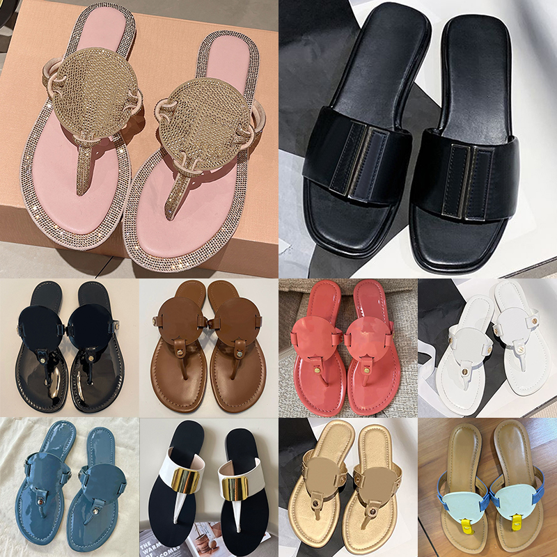 Free shipping with box designer sandals for women trendy black white brown pink slippers flat outdoor slides