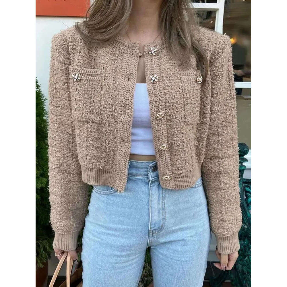 Women's Knitted Korean Edition 2026 Autumn/Winter Round Neck Cardigan Single breasted Long Sleeve Thick Sweater for Women